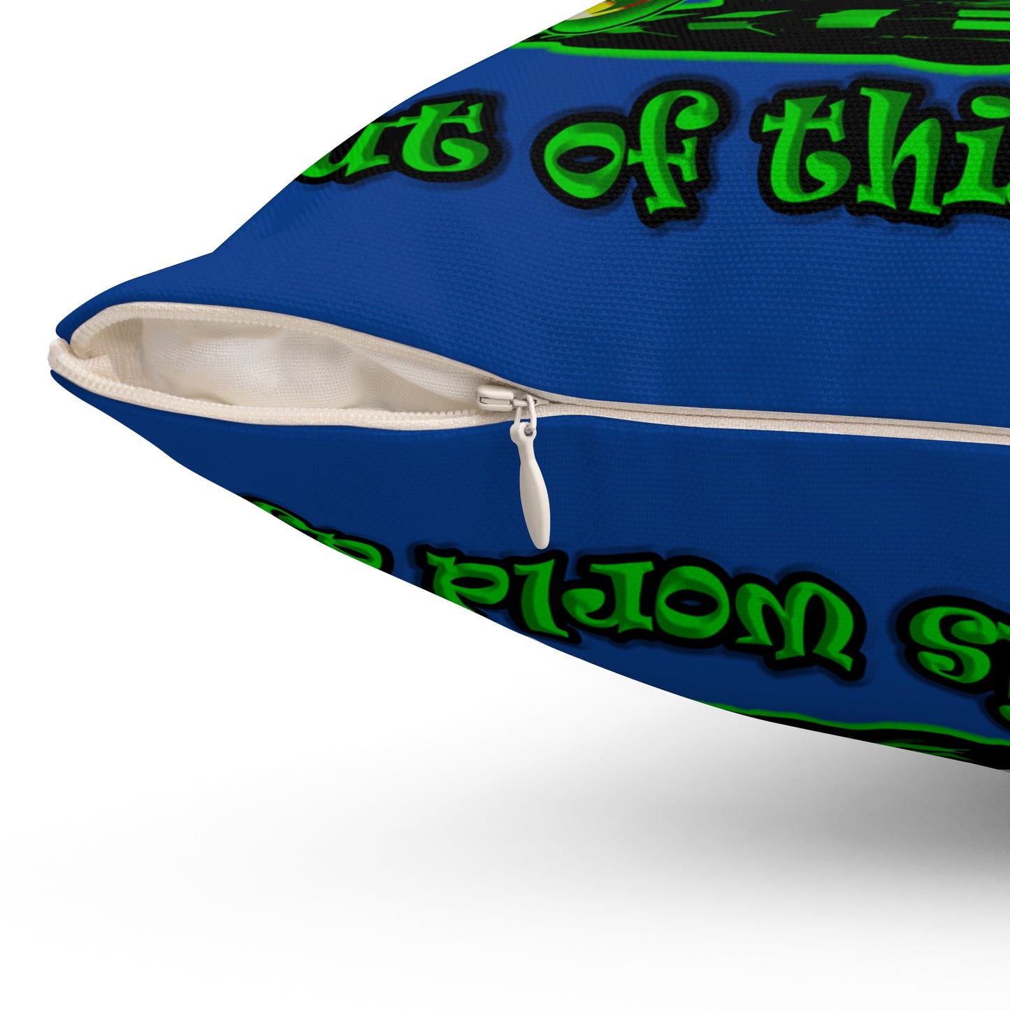disc jockey - Spun Polyester Square Pillow - (dark blue)