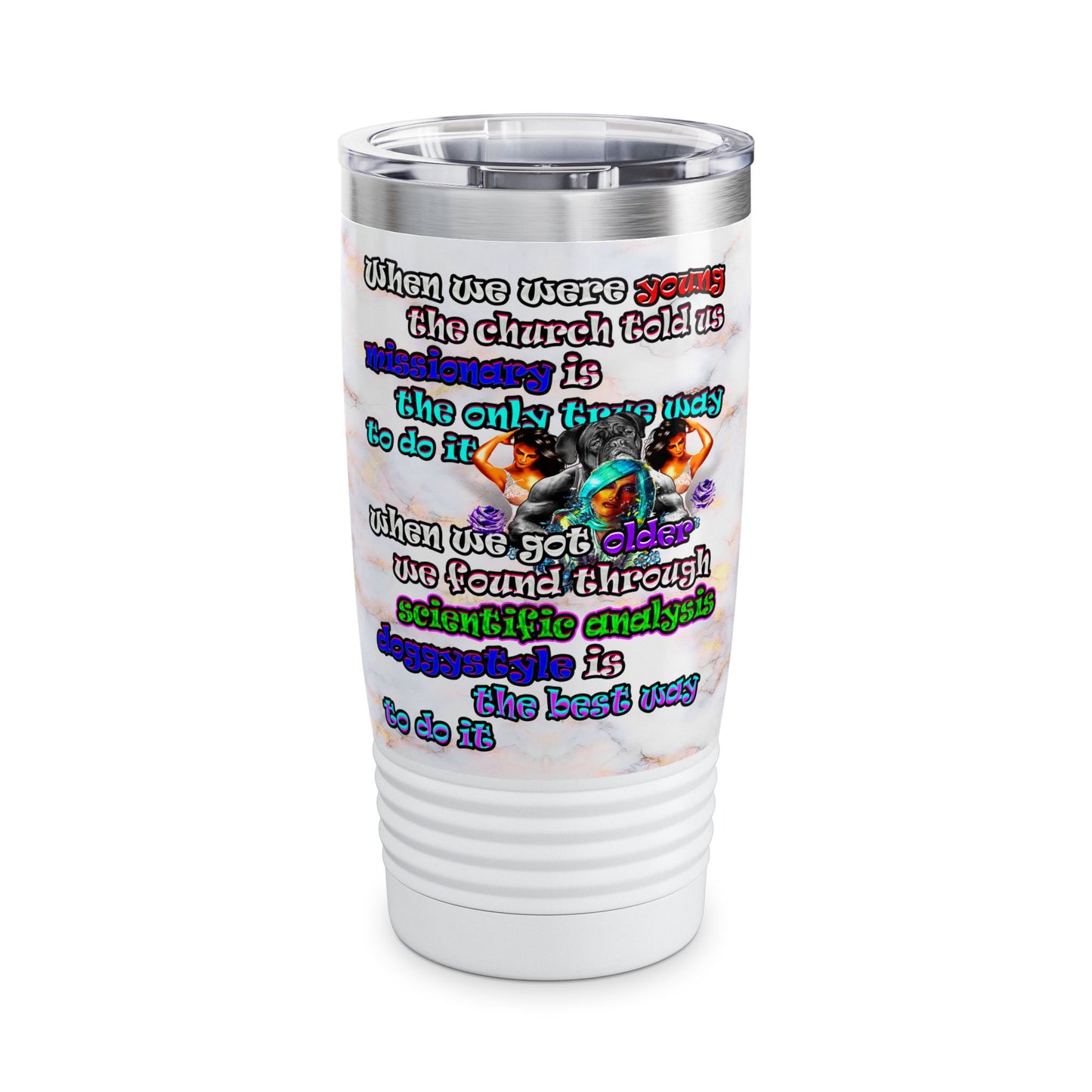 doggystyle - Ringneck Tumbler, 20oz (white marble)