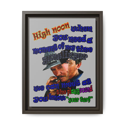 high noon - framed canvas art (light grey)