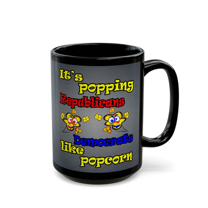 popping like popcorn - Black Mug (grey-light grey)