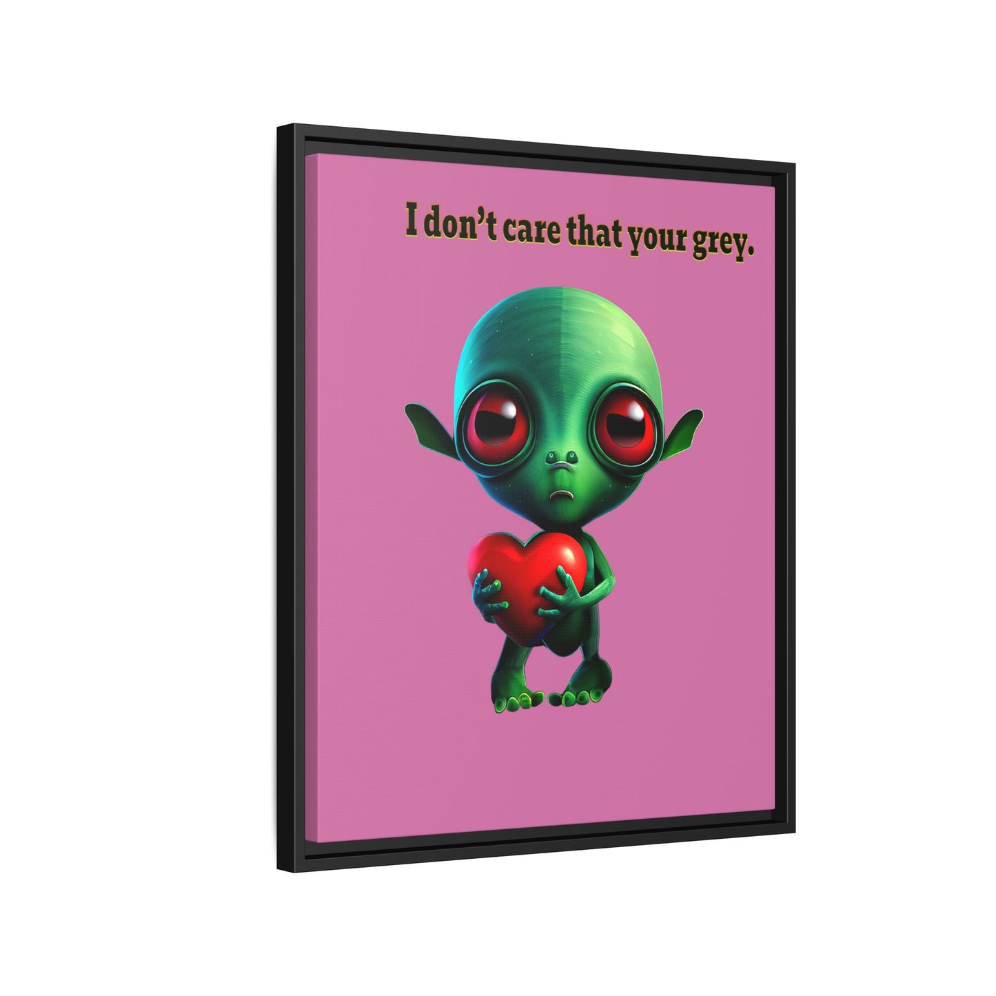 I don't care that your grey - framed canvas art (light pink)