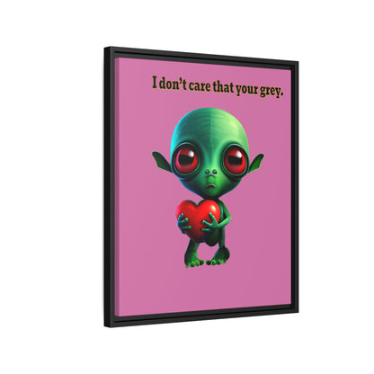 I don't care that your grey - framed canvas art (light pink)