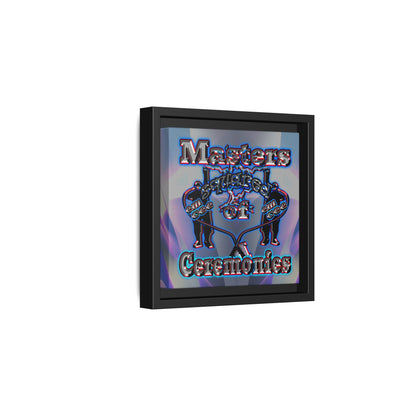 em cee squared - framed canvas art (grey-pink wave)