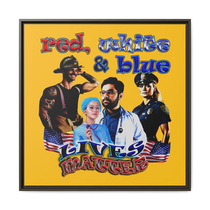 rw&b lives matter - framed canvas art (yellow)