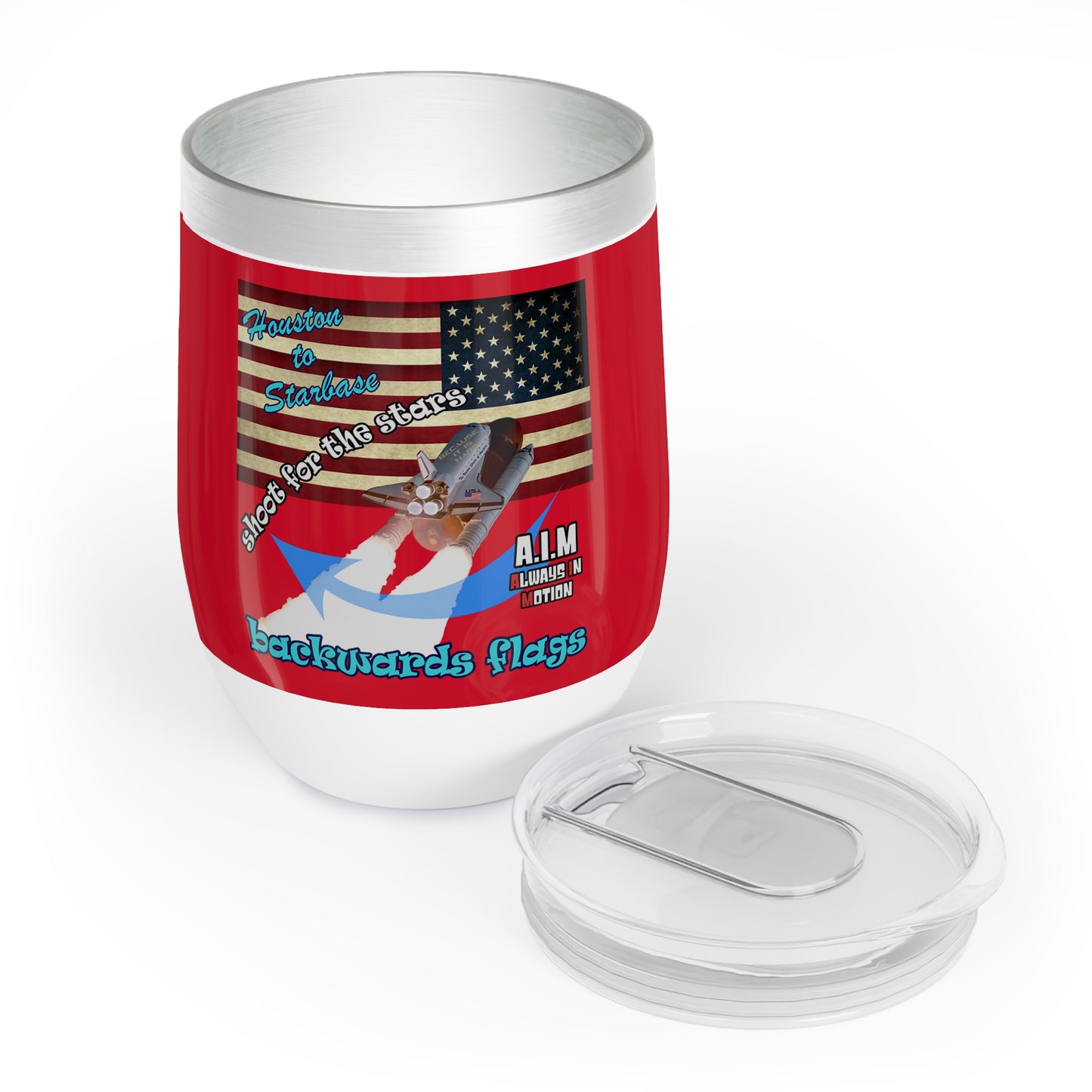 shoot for the stars - Chill Wine Tumbler (dark red)