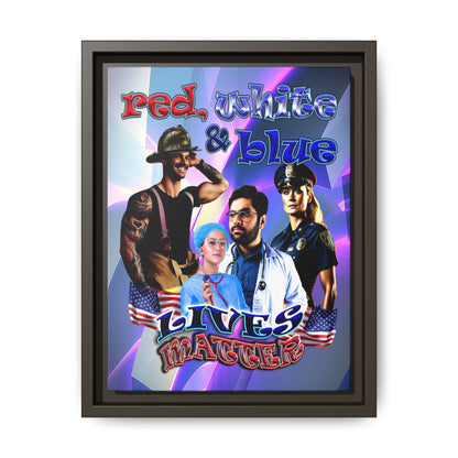 rw&b lives matter - framed canvas art (grey-pink wave)