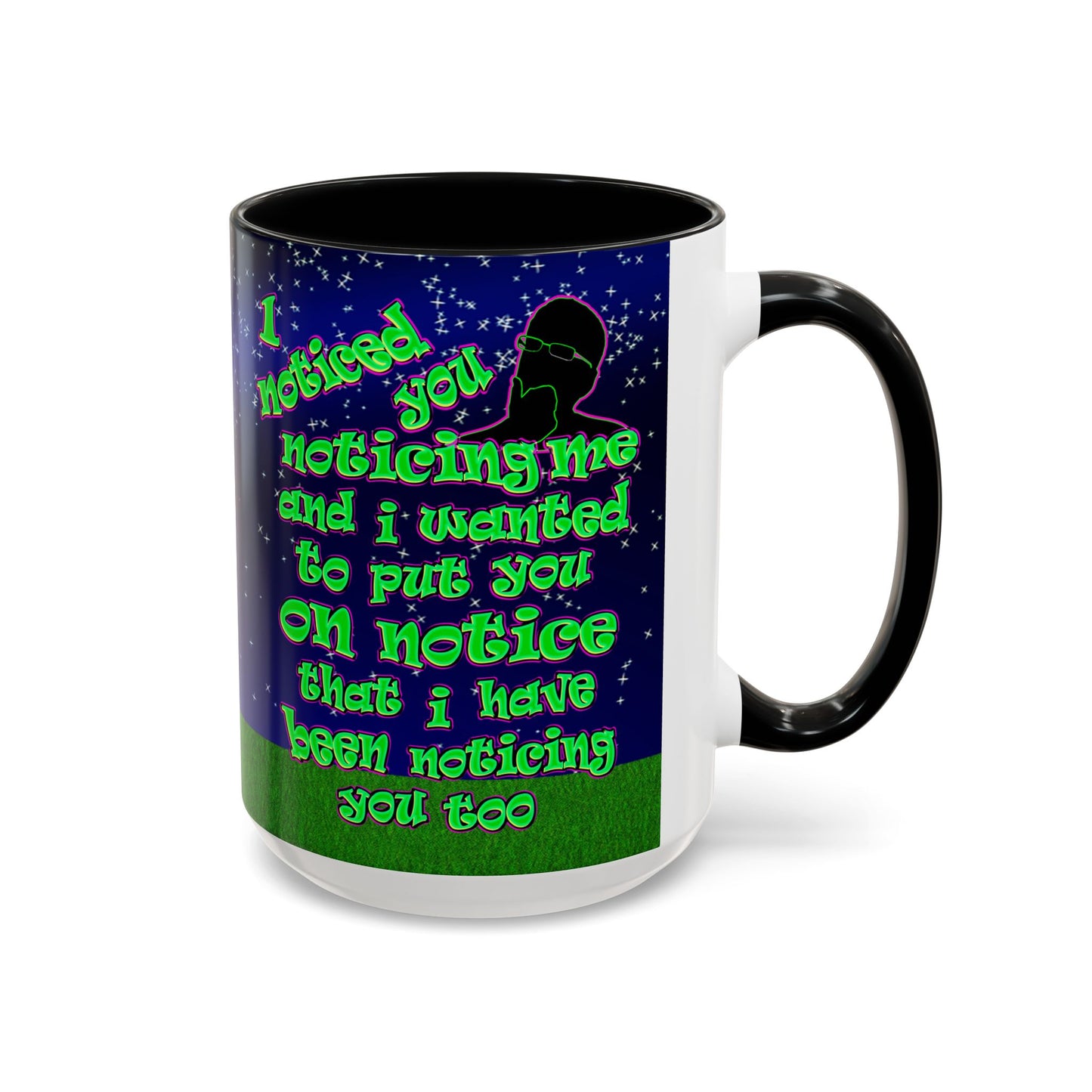 noticed you noticing - Accent Mug ('snoops' background)
