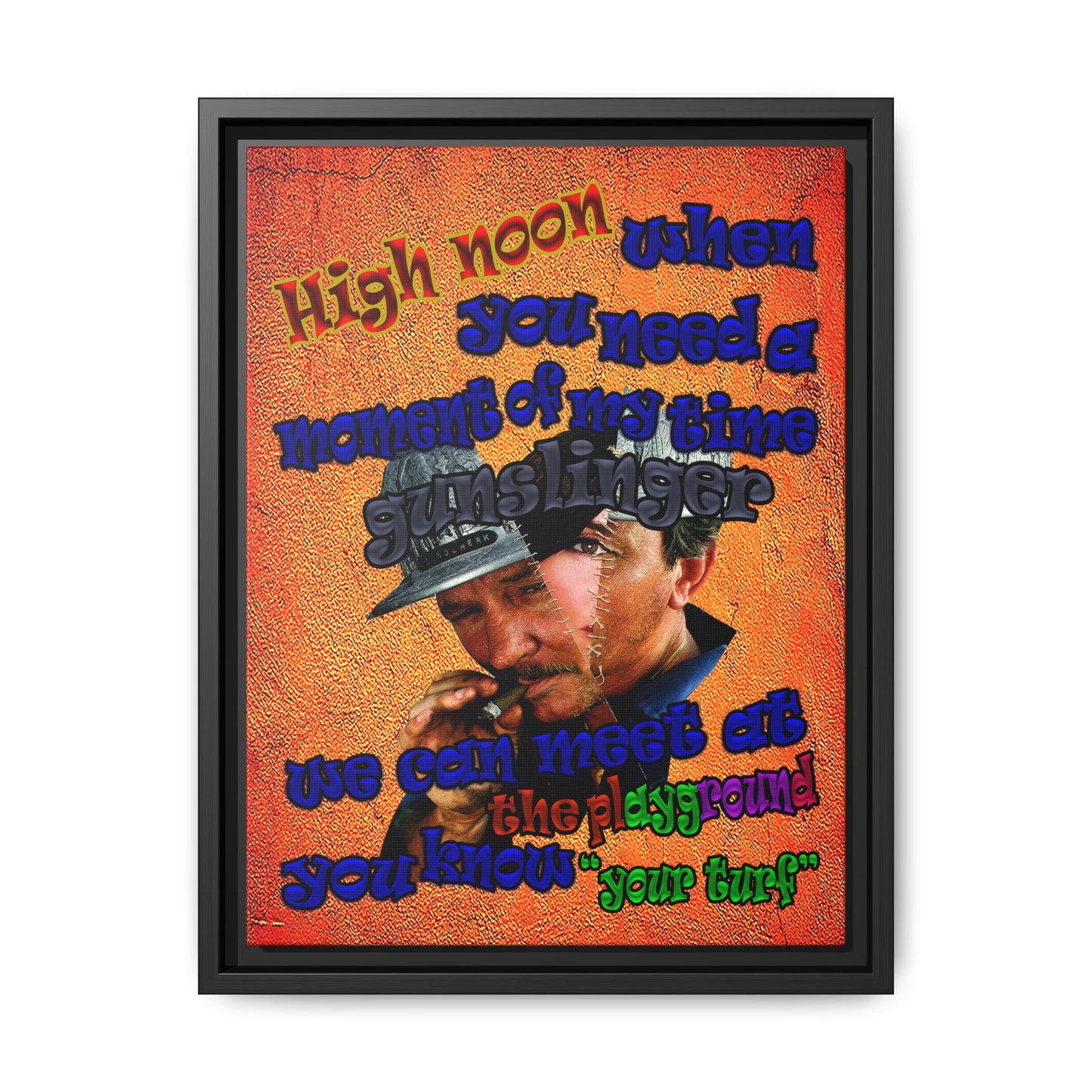 high noon - framed canvas art (burnt orange)