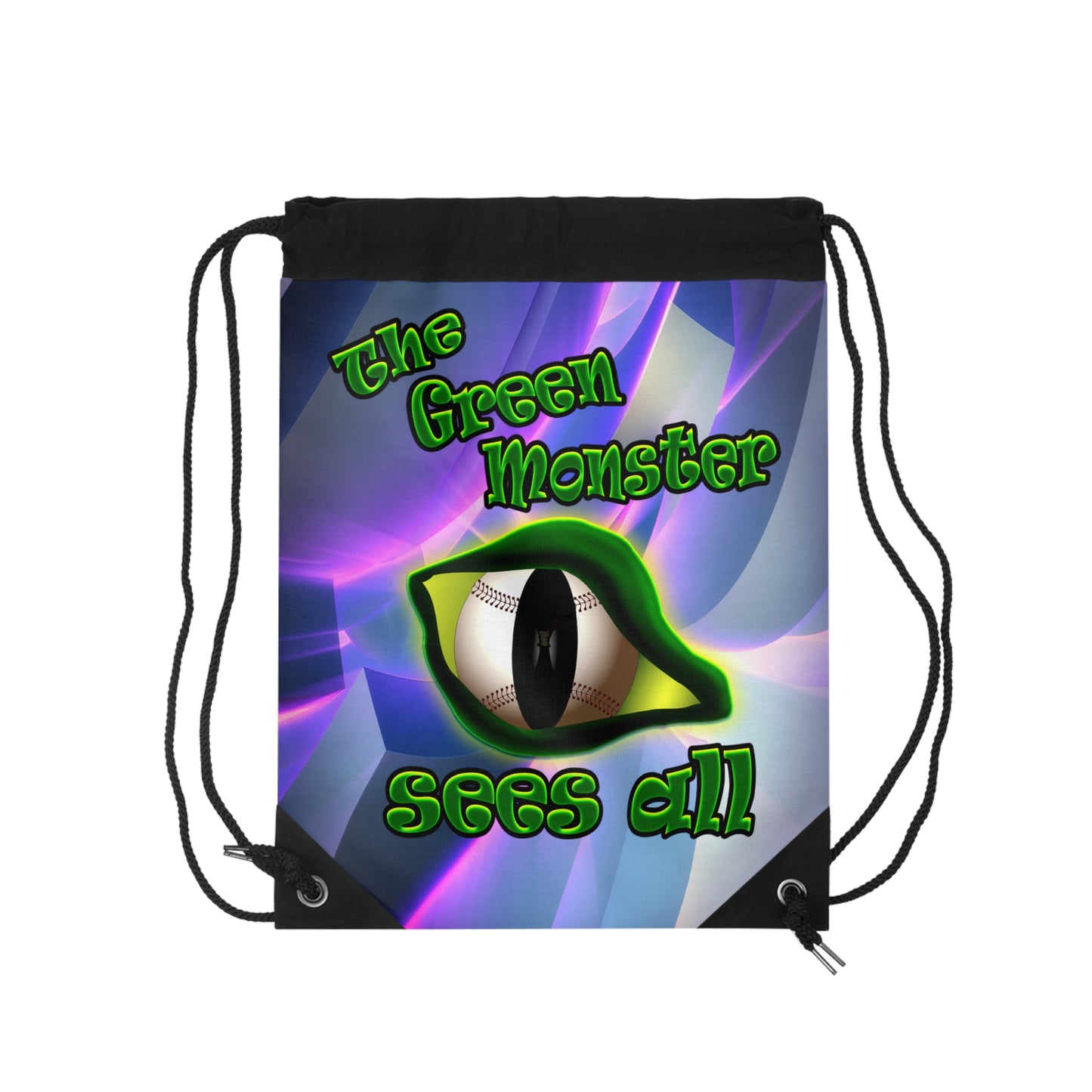 green monster - Drawstring Bag (grey-pink wave)