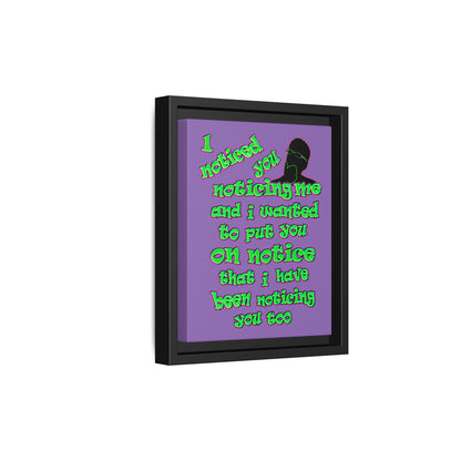 noticed you noticing - framed canvas art (light purple)
