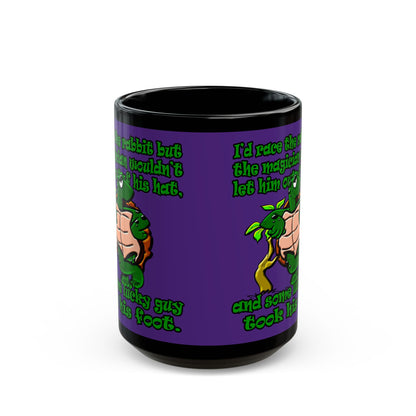 turtle race - Black Mug (purple)