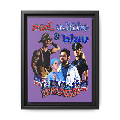rw&b lives matter - framed canvas art (light purple)