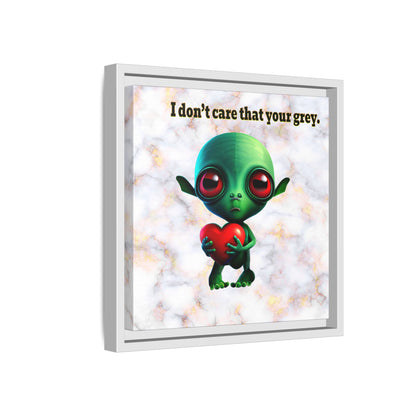 I don't care that your grey - framed canvas art (white marble)