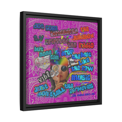 drop the beat - framed canvas art (pink swirl)