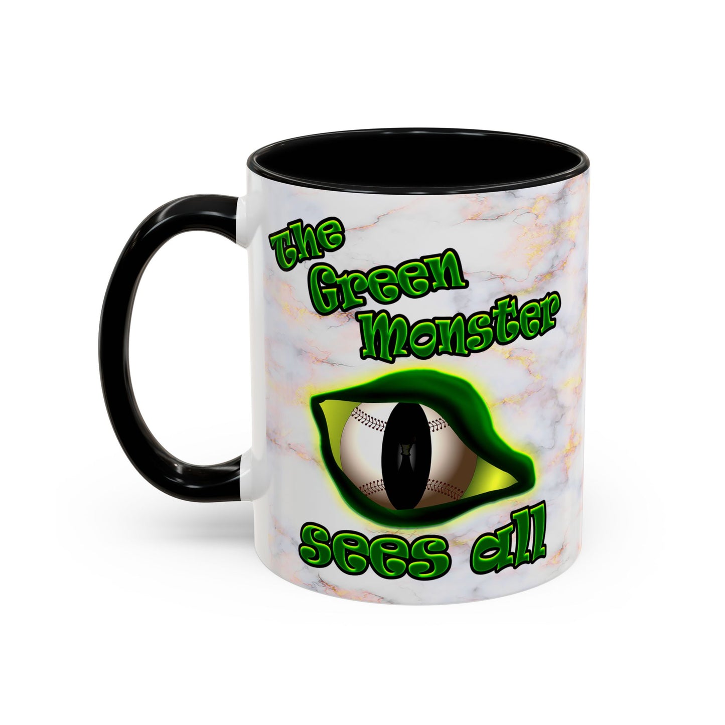 green monster - Accent Mug (white marble)