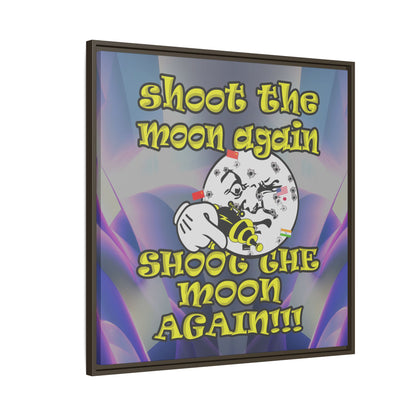 shoot the moon again - framed canvas art (grey-pink wave)