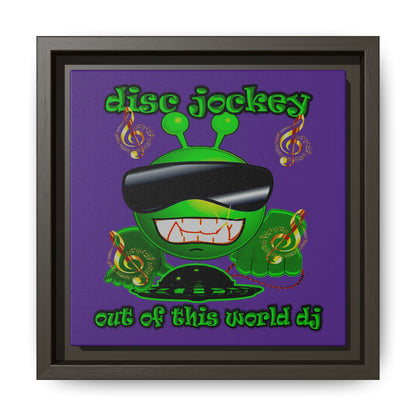 disc jockey - framed canvas art (purple)