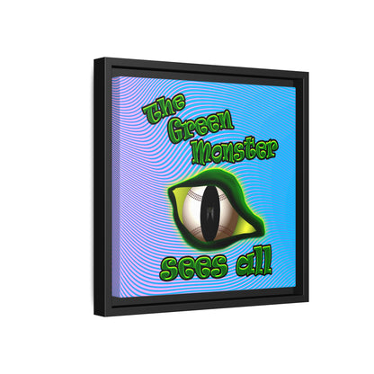 green monster - framed canvas art (light blue-purple wave)