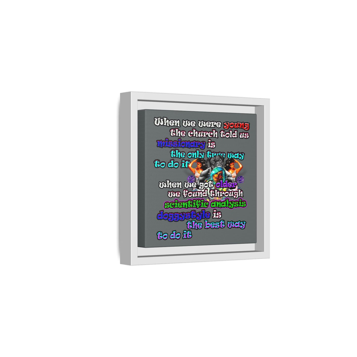 doggystyle - framed canvas art (dark grey)