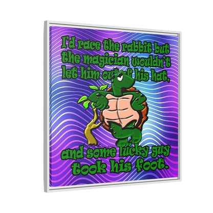 turtle race - framed canvas art (purple wave)