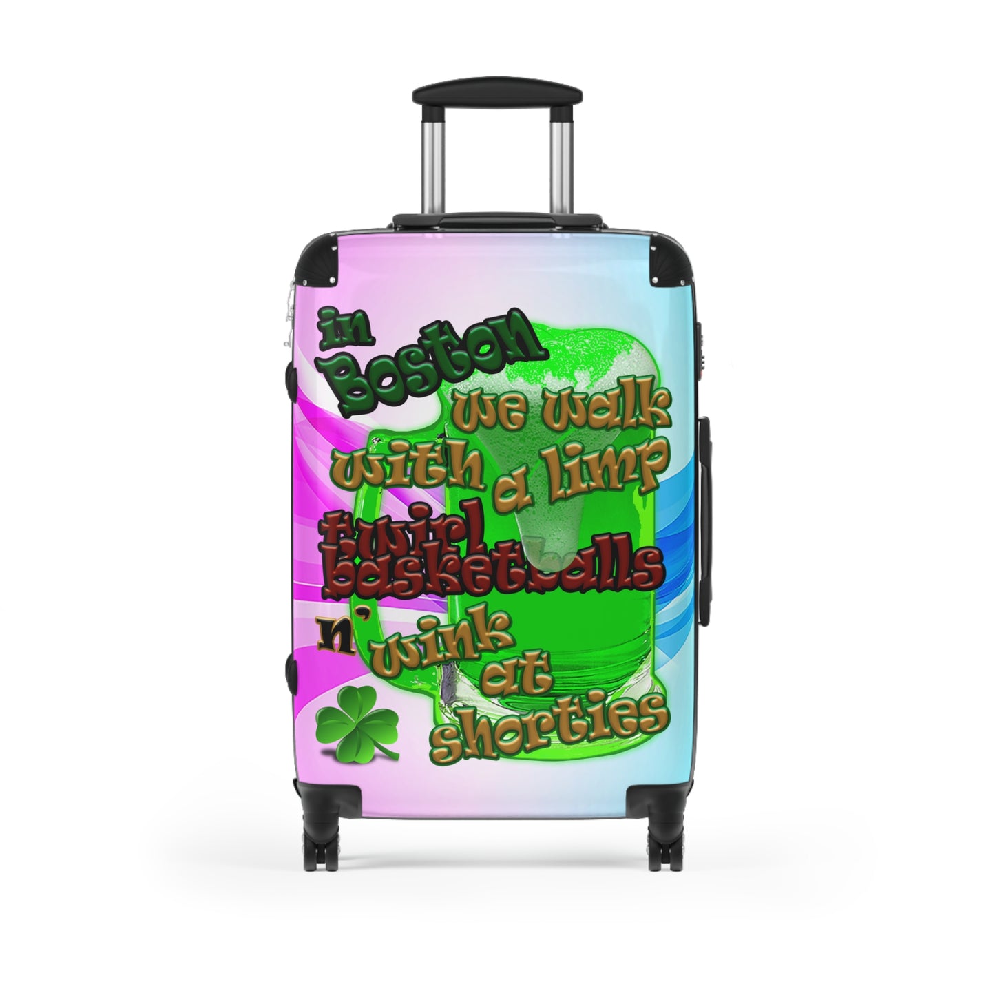celtics logo - Suitcase (light blue-pink wave)