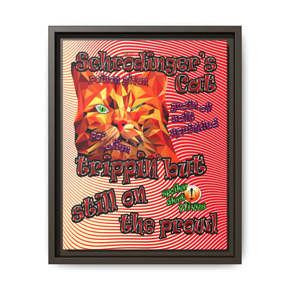 schrodinger's cat - framed canvas art (yellow-orange wave)