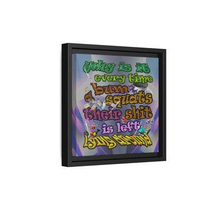 the bum's shit - framed canvas art (grey-pink wave)