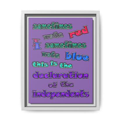 declaration of the independents - framed canvas art (light purple)