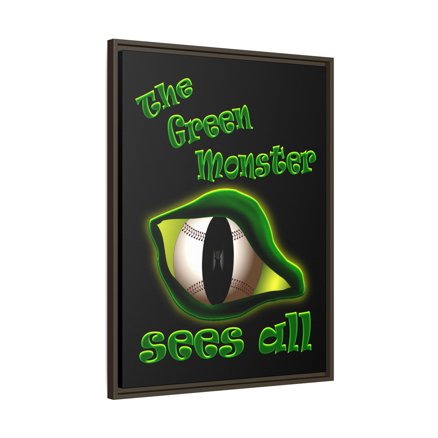 green monster - framed canvas art (black)