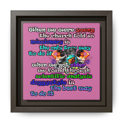 doggystyle - framed canvas art (light pink)