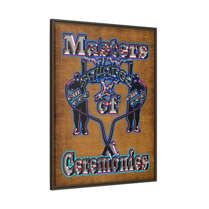 em cee squared - framed canvas art (brown papyrus)