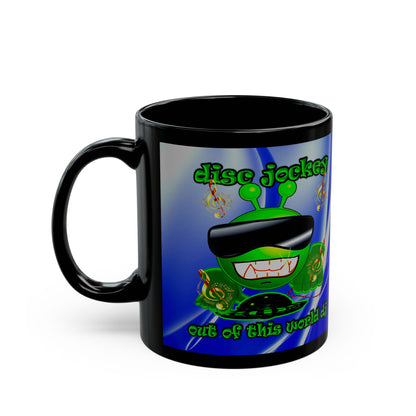 disc jockey - Black Mug (blue-white wave)