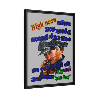 high noon - framed canvas art (light grey)
