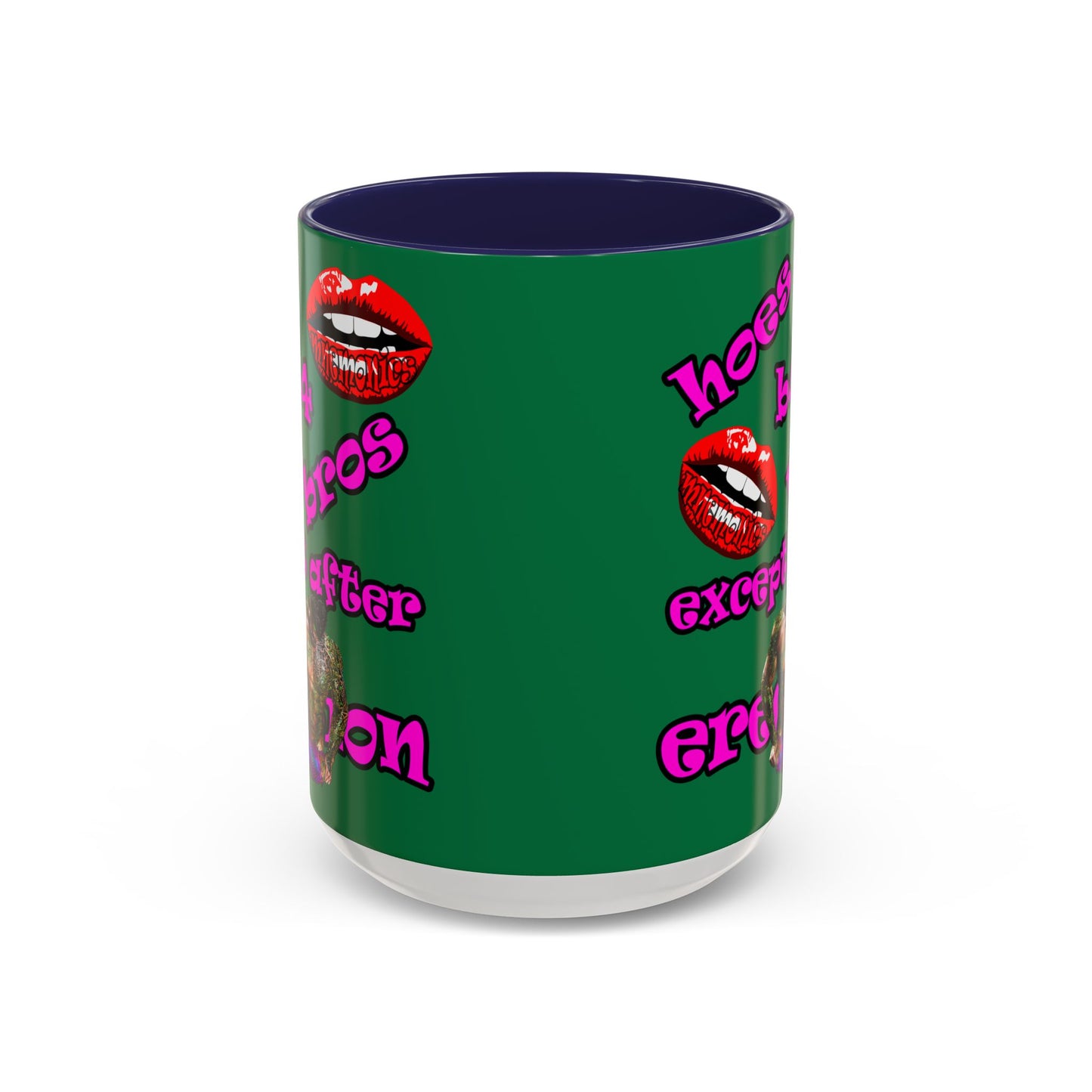 hoes b4 bros - Accent Mug (dark green)