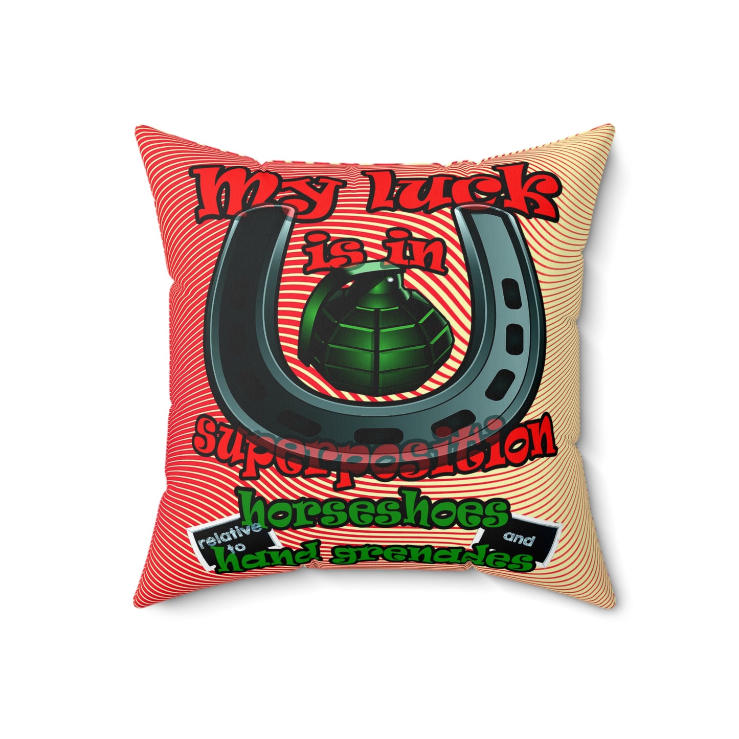 my luck - Spun Polyester Square Pillow - (yellow-orange wave)