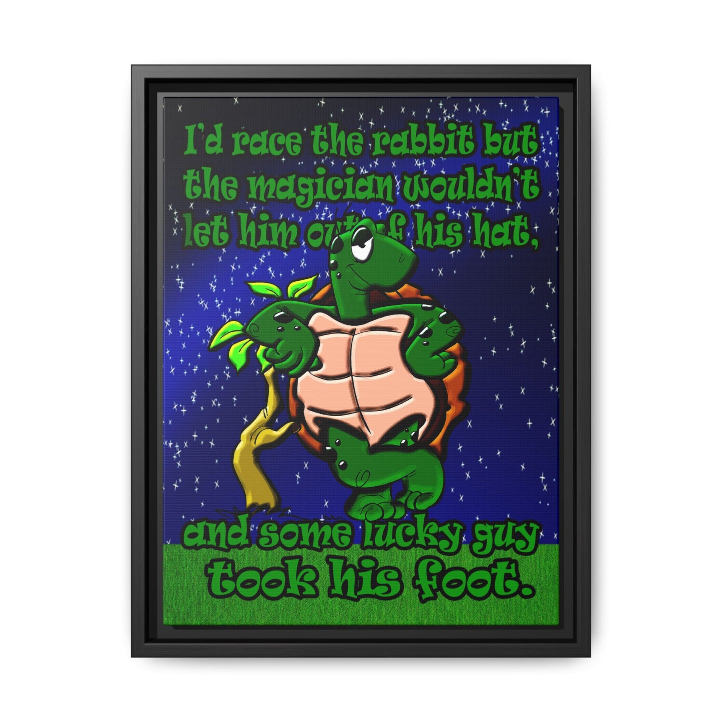 turtle race - framed canvas art ('snoops' background)
