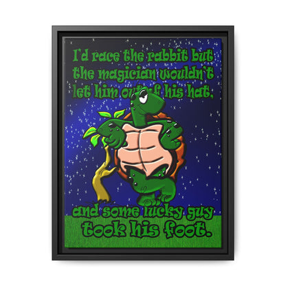 turtle race - framed canvas art ('snoops' background)