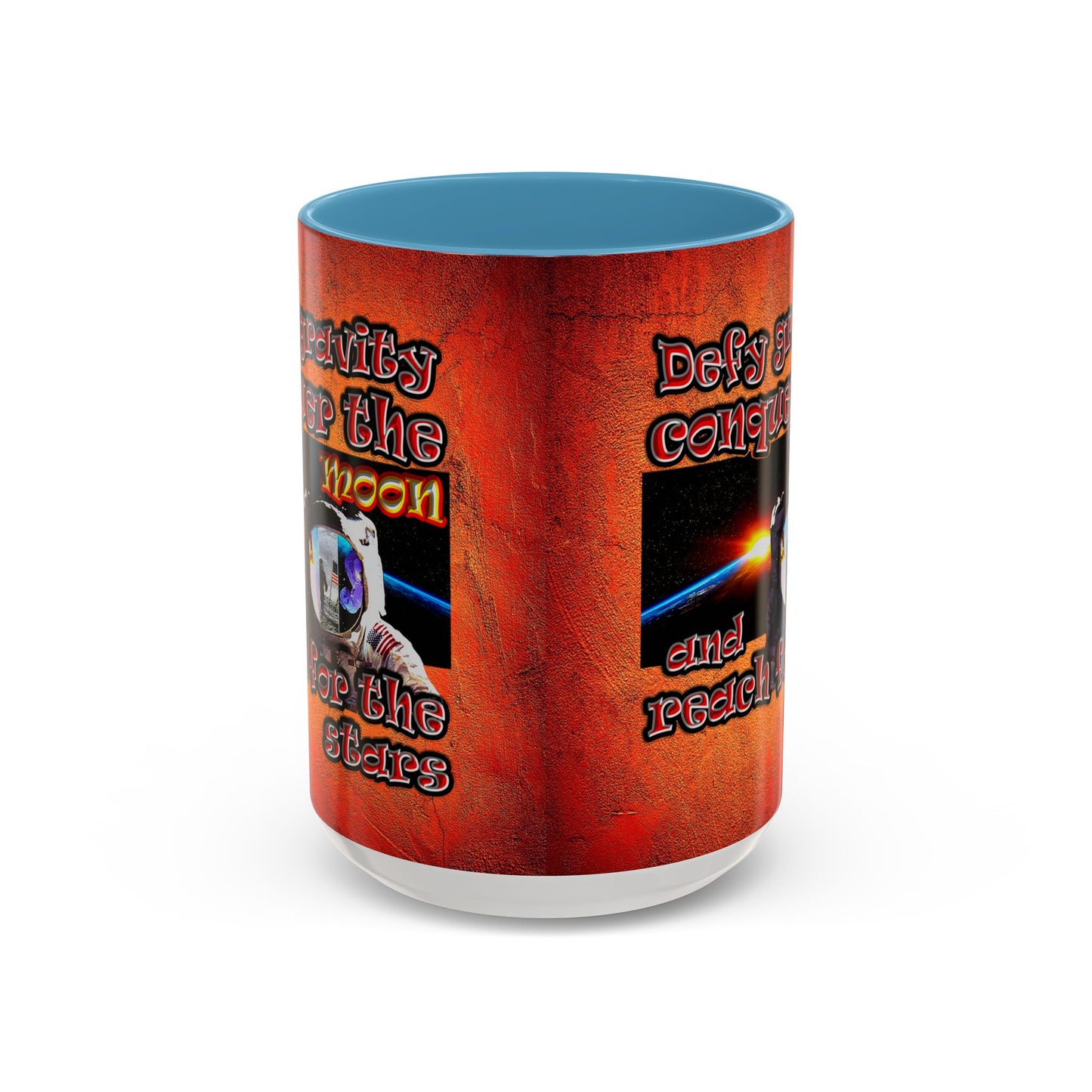 defy conquer reach - Accent Mug (burnt orange)