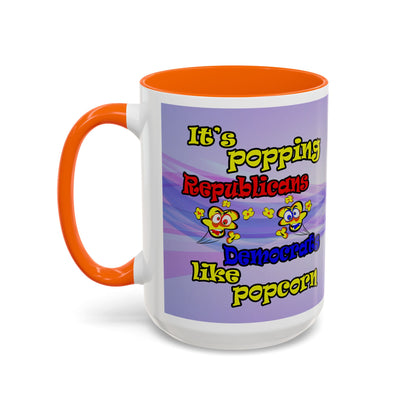 popping like popcorn - Accent Mug (light blue-pink wave)