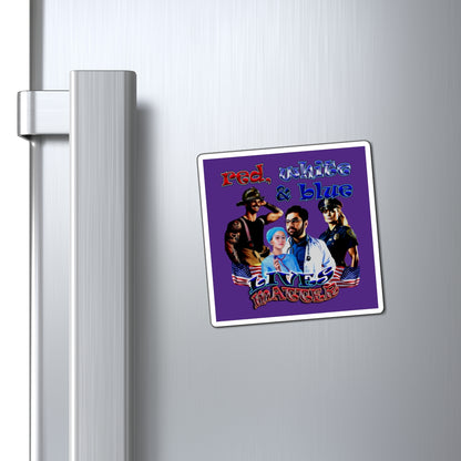 rw&b lives matter - Magnets - (purple)