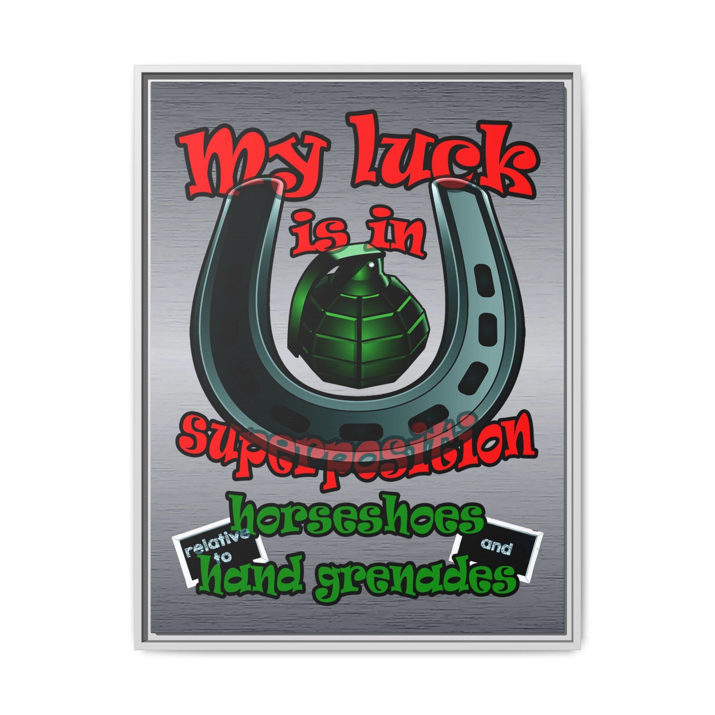 my luck - framed canvas art (brushed nickel)