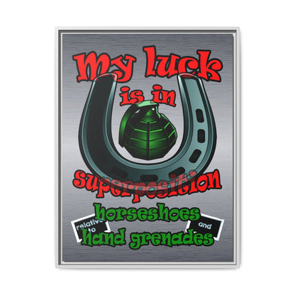 my luck - framed canvas art (brushed nickel)