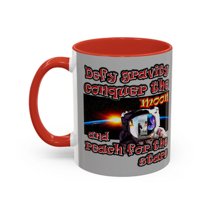 defy conquer reach - Accent Mug (light grey)