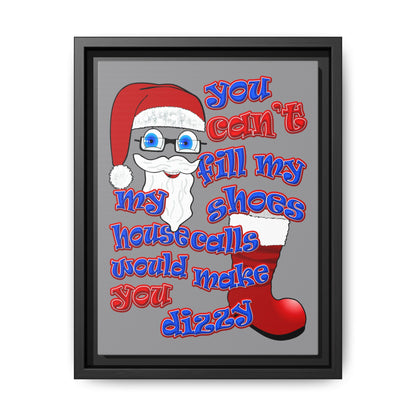 santa's shoes - framed canvas art (grey)