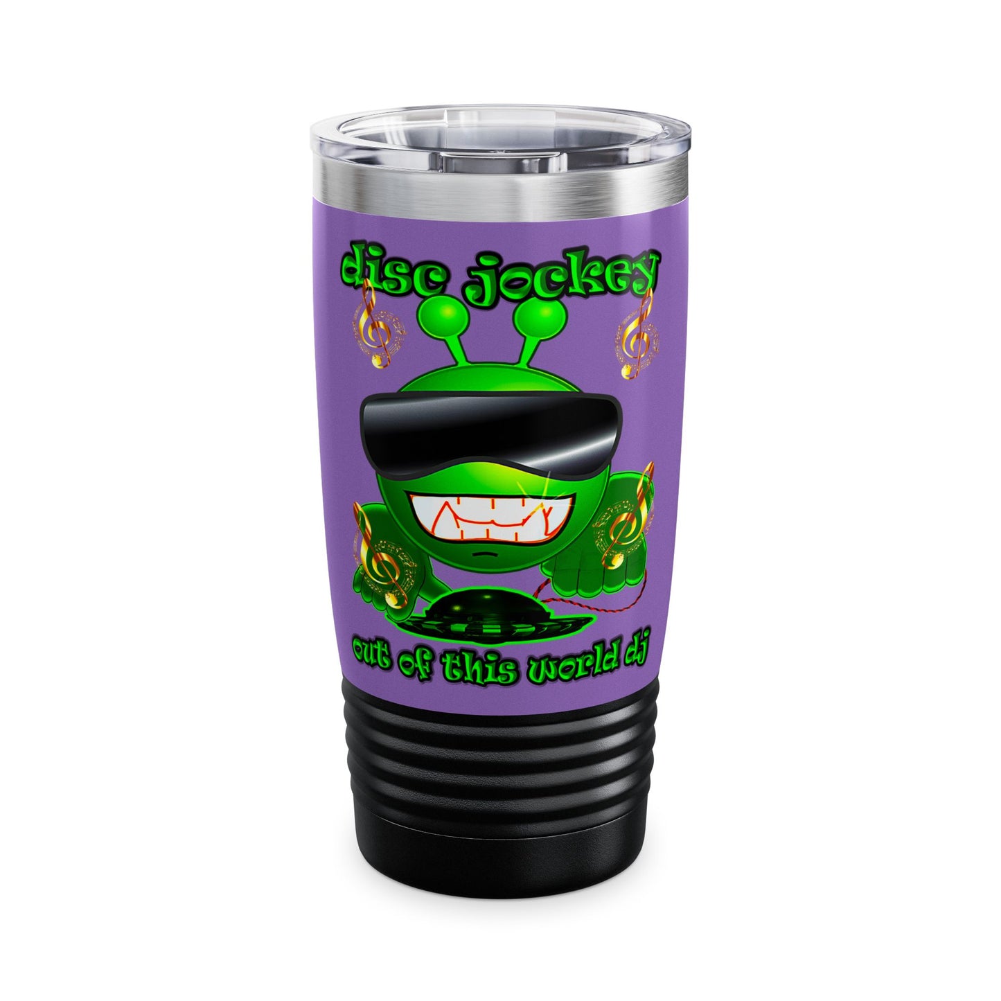 disc jockey - Ringneck Tumbler, 20oz (light purple)