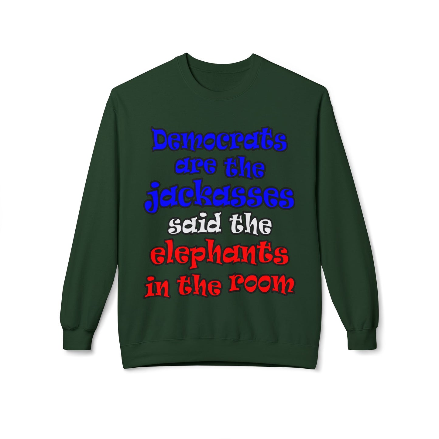 donkeys and elephants - Unisex Midweight Softstyle Fleece Crewneck Sweatshirt
