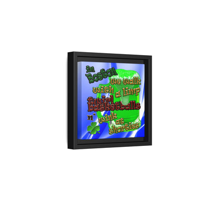 celtics logo - framed canvas art (blue-white wave)