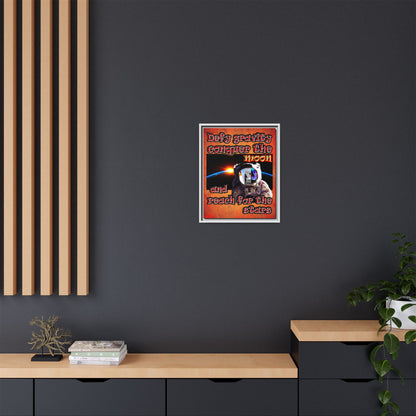 defy conquer reach - framed canvas art (burnt orange)