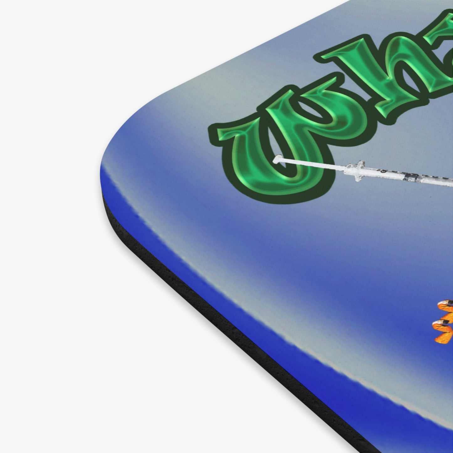 the bum's shit - Mouse Pad (Rectangle) (blue-white wave)