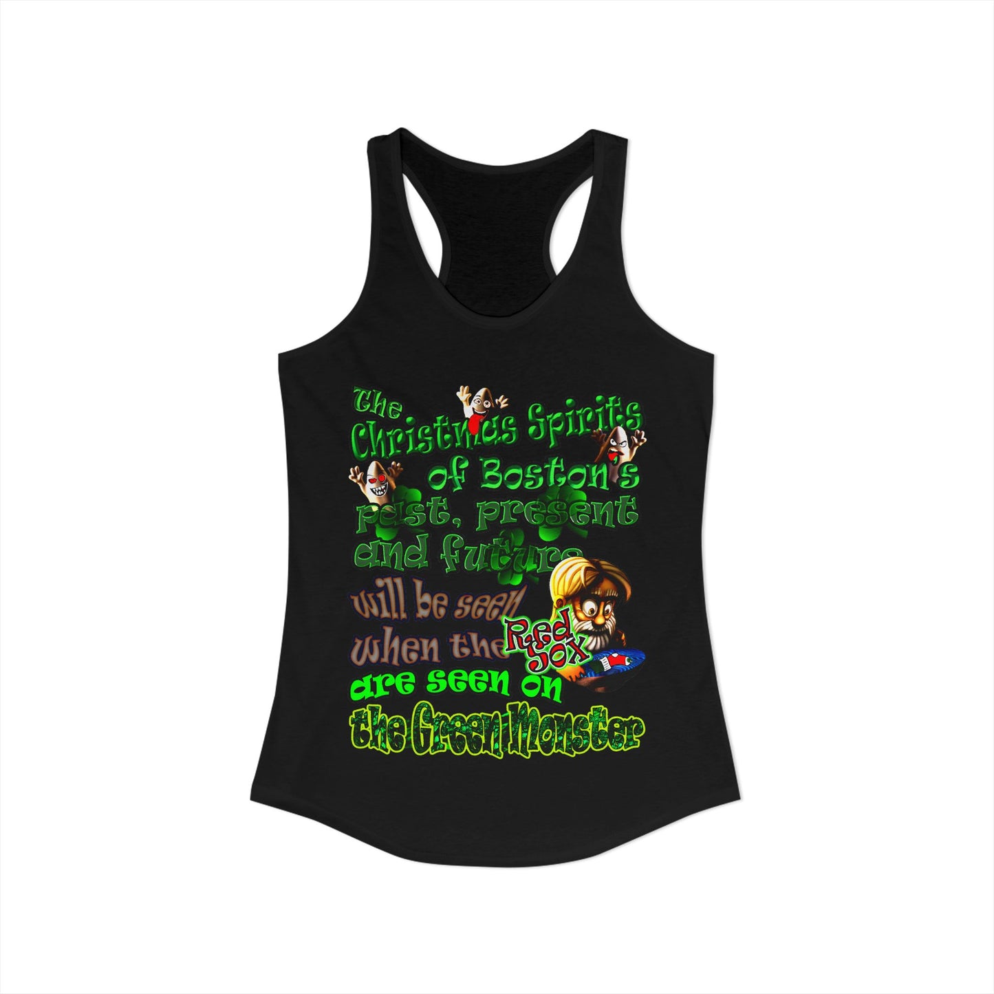 christmas spirits of boston - Women's Ideal Racerback Tank